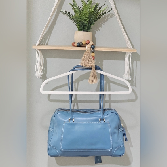 Vintage Coach Penelope Sachel / Travel Bag Purse # 9766 (Turquoise Blue) - Picture 7 of 16